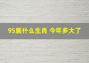 95属什么生肖 今年多大了